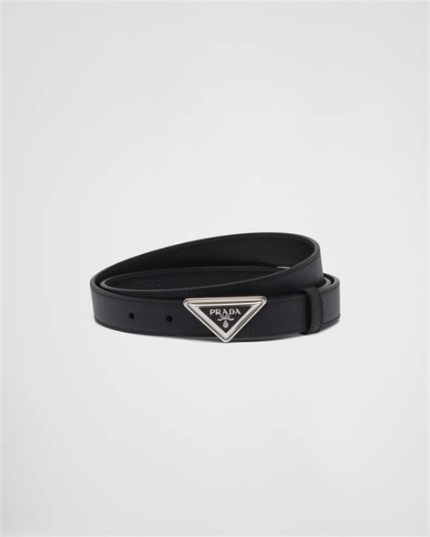 prada skinny belt|Black Saffiano Leather Belt .